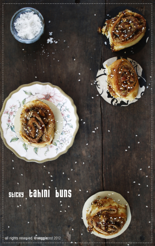 sticky tahini  buns 