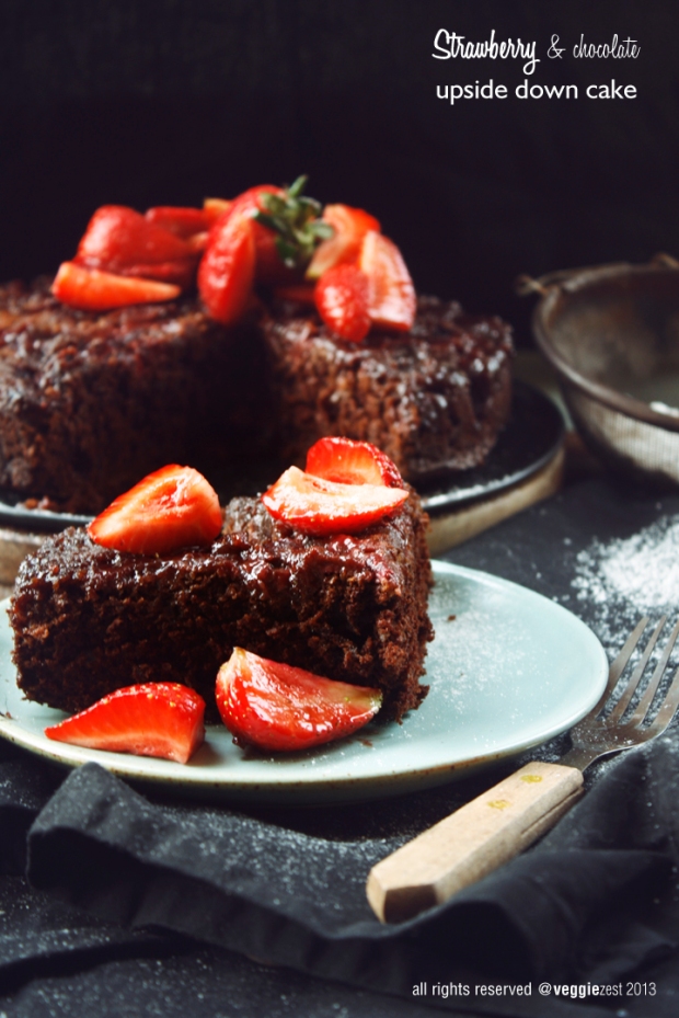 Strawberry upside down cake