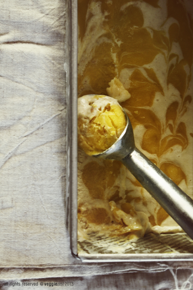 Mango swirl ice cream 